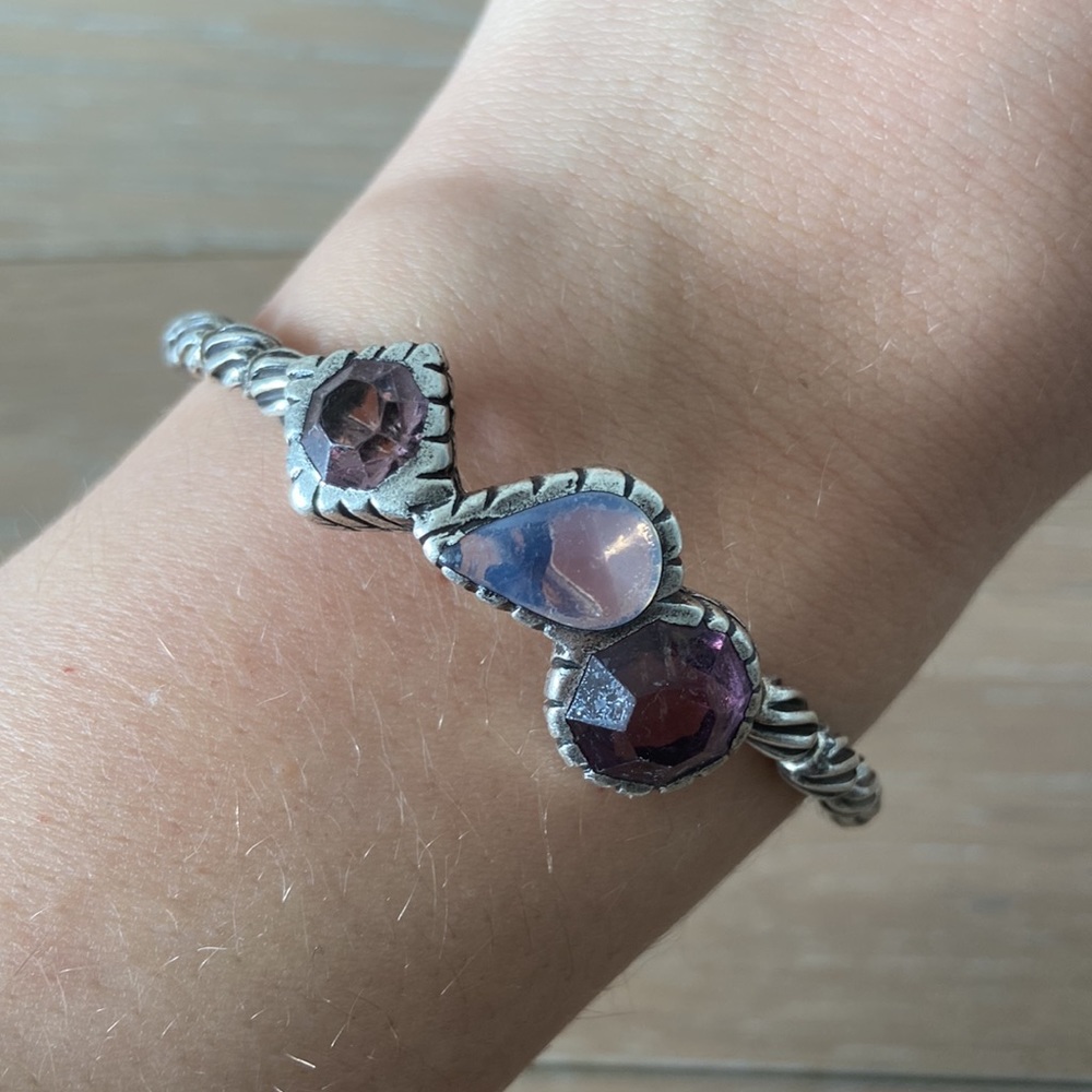 Alex and Ani Treasure Trove Purple Silver Wrap Bracelet